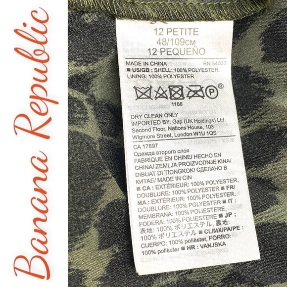 BANANA REPUBLIC Satin Pleated Cheetah Animal Print Midi Skirt, Size 12P - Picture 7 of 9